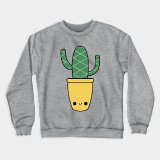 Cute Kawaii Cactus In Yellow Pot Crewneck Sweatshirt